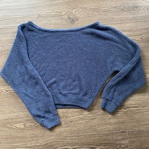 LA Hearts Blue Cropped Sweater